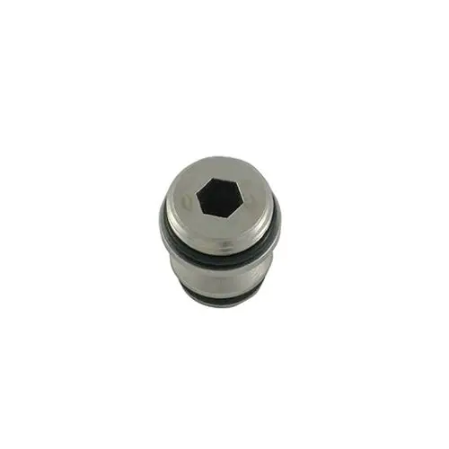 Ersatzteil von Kludi, metallischer Anschlussnippel mit hexagonalem Innenprofil und Gummidichtungen, geeignet für Sanitärinstallationen.